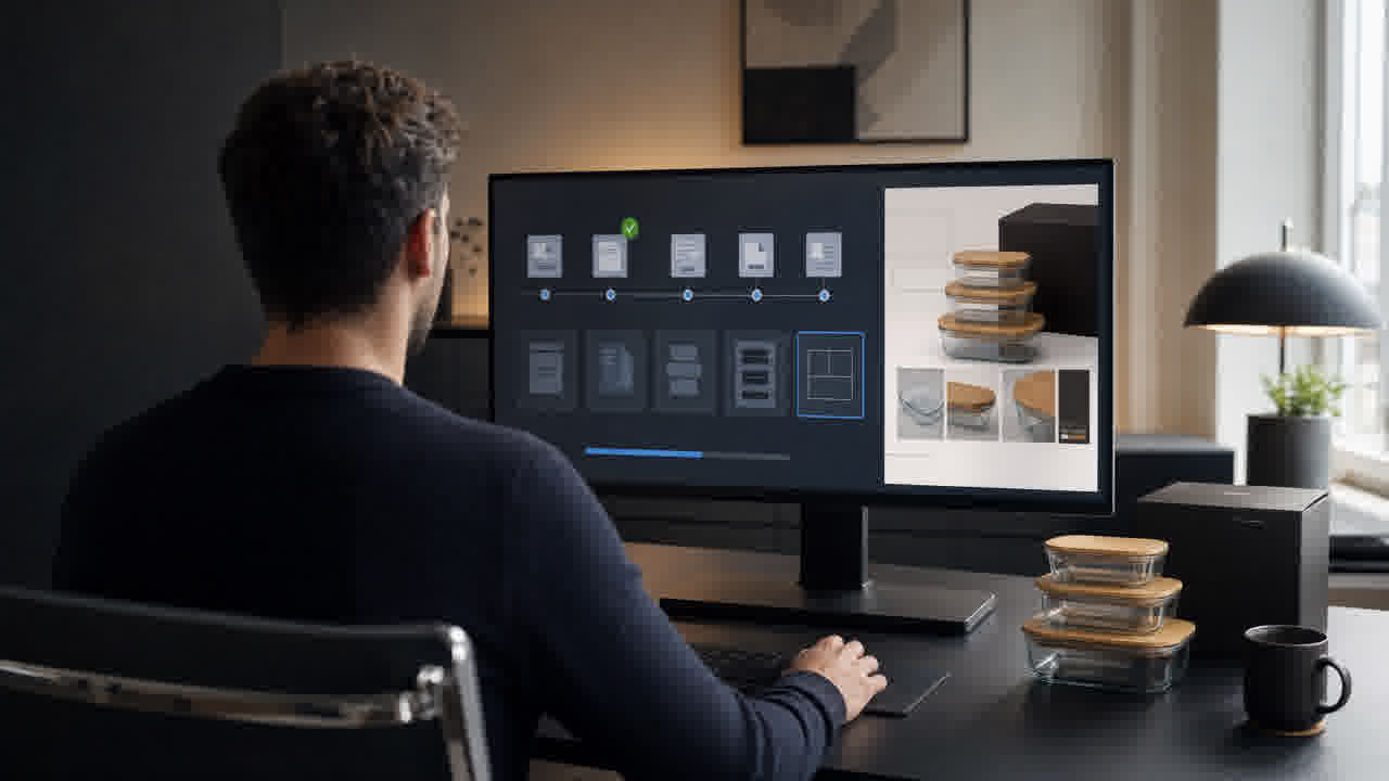 Developer reviewing product workflow and deliverables